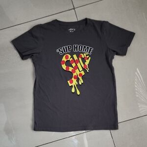 BCG Gray Kids Tee with Pizza Graphic